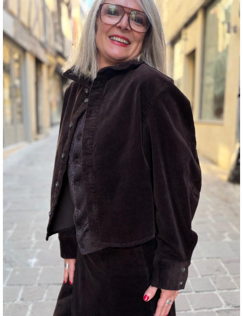 Veste velours chocolat FILIPPA Msch Copenhagen