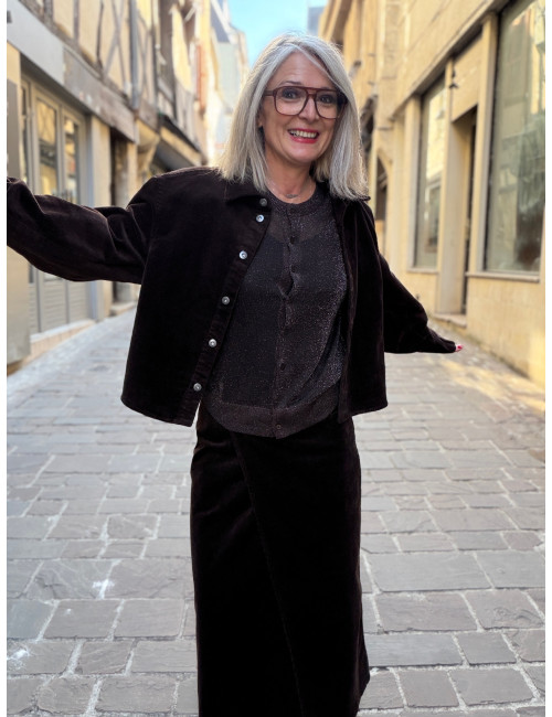 Veste velours chocolat FILIPPA Msch Copenhagen