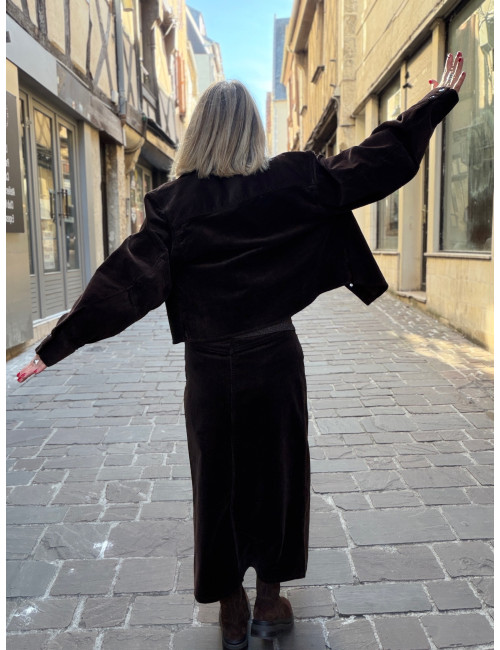 Veste velours chocolat FILIPPA Msch Copenhagen